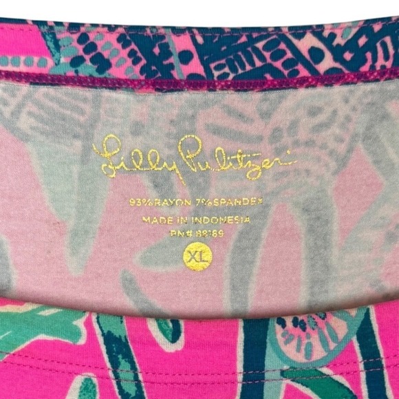 LILLY PULITZER Sophie Dress, Mandevilla Pink Extra Lucky Elephants, Size XL - Picture 7 of 10